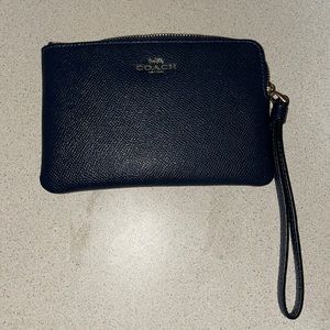 Navy blue coach wristlet